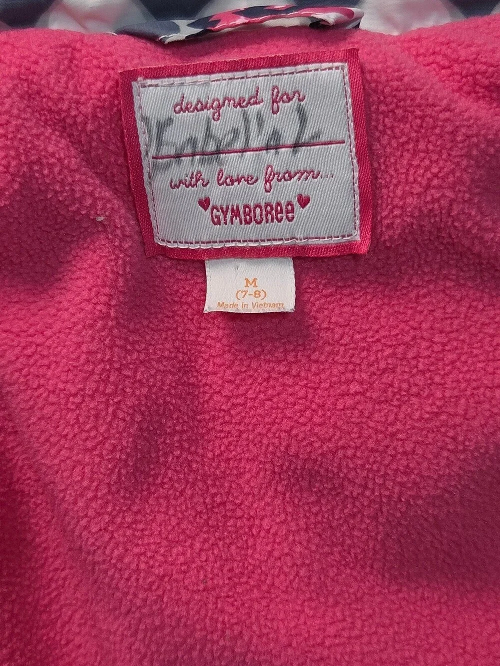 Gymboree Girls' Pink and Multi-Color Patterned Puffer Vest Size M 7-8